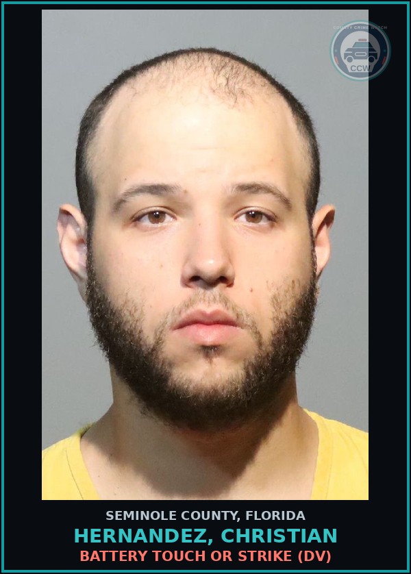 Booking mugshot of HERNANDEZ, CHRISTIAN in Seminole County