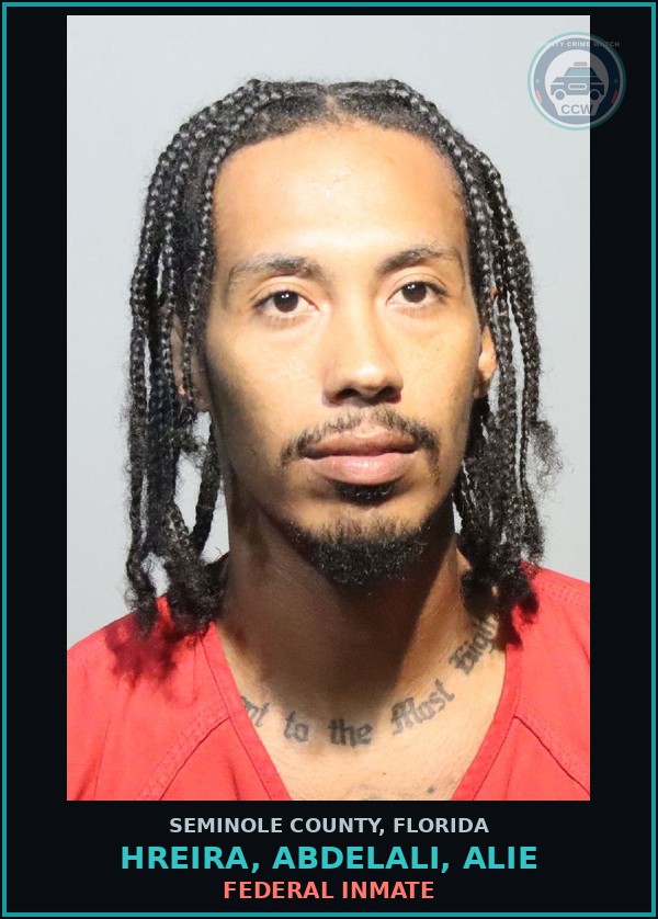 Booking mugshot of HREIRA, ABDELALI, ALIE in Seminole County
