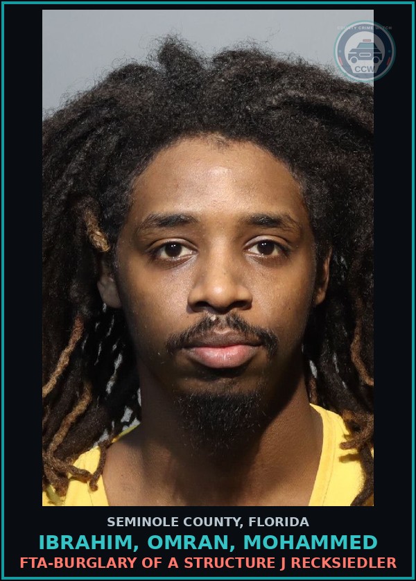 Booking mugshot of IBRAHIM, OMRAN, MOHAMMED in Seminole County