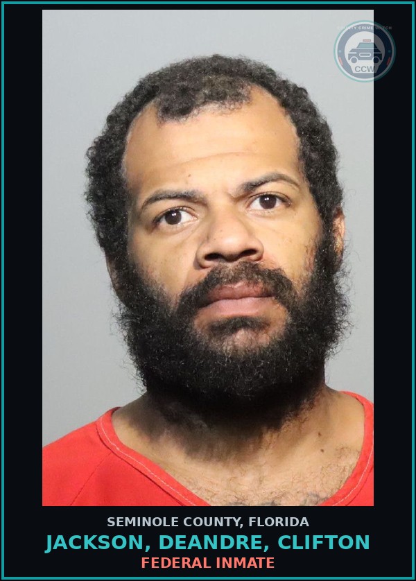 Booking mugshot of JACKSON, DEANDRE, CLIFTON in Seminole County