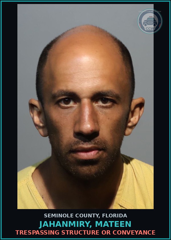 Booking mugshot of JAHANMIRY, MATEEN in Seminole County
