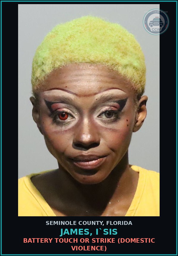 Booking mugshot of JAMES, I`SIS in Seminole County
