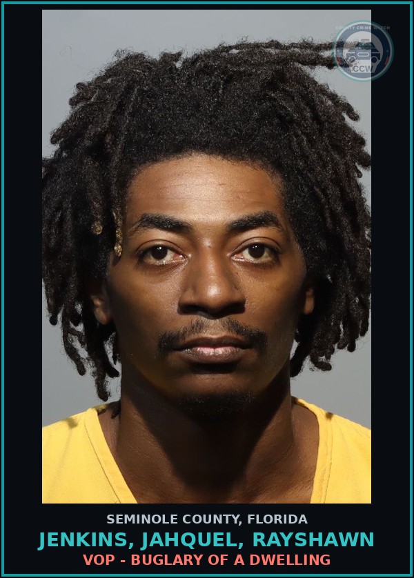Booking mugshot of JENKINS, JAHQUEL, RAYSHAWN in Seminole County