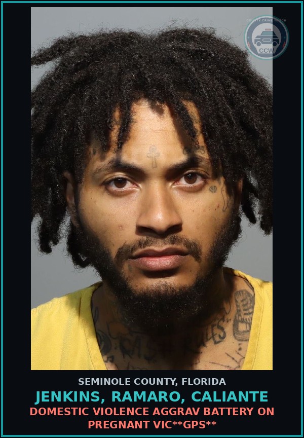 Booking mugshot of JENKINS, RAMARO, CALIANTE in Seminole County