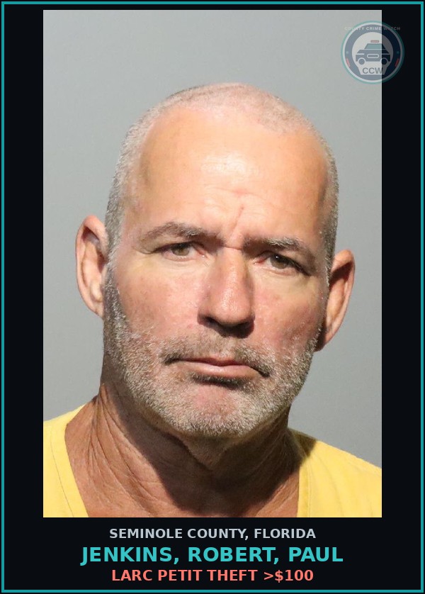 Booking mugshot of JENKINS, ROBERT, PAUL in Seminole County