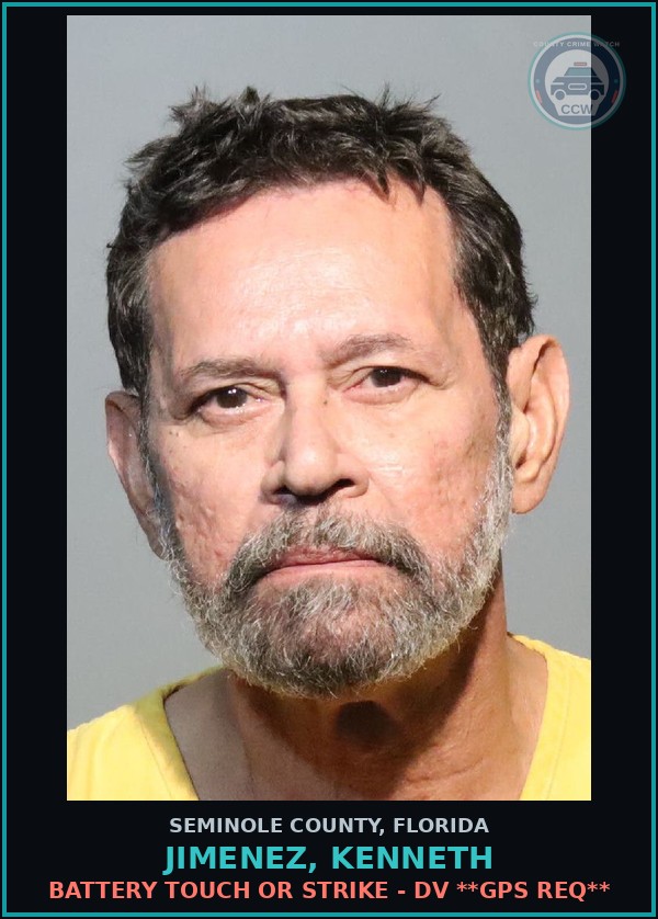 Booking mugshot of JIMENEZ, KENNETH in Seminole County