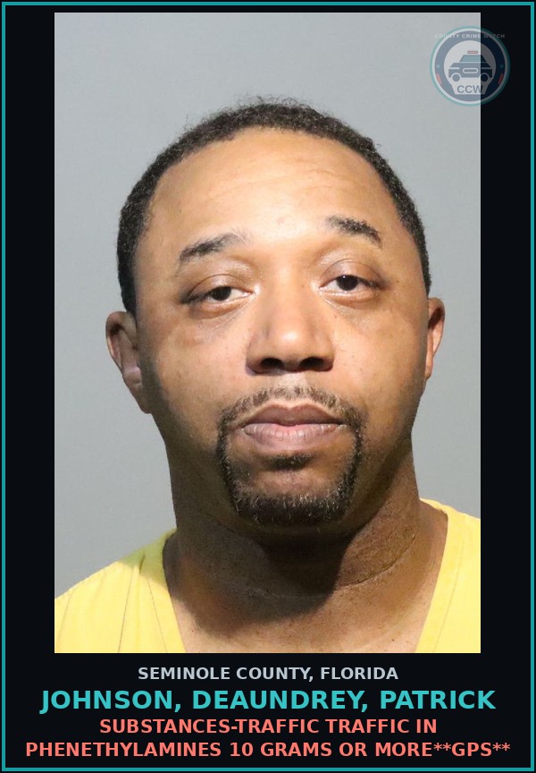Booking mugshot of JOHNSON, DEAUNDREY, PATRICK in Seminole County