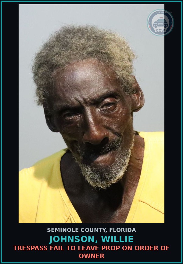 Booking mugshot of JOHNSON, WILLIE in Seminole County