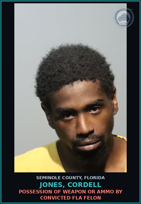Booking mugshot of JONES, CORDELL in Seminole County