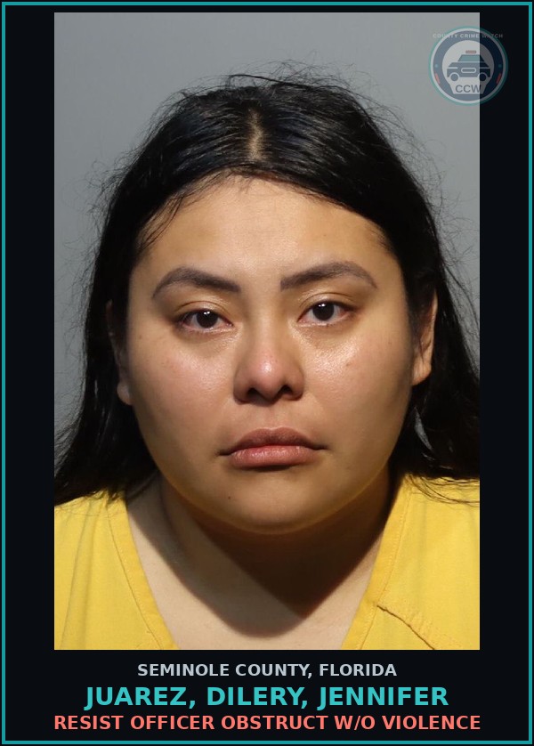 Booking mugshot of JUAREZ, DILERY, JENNIFER in Seminole County