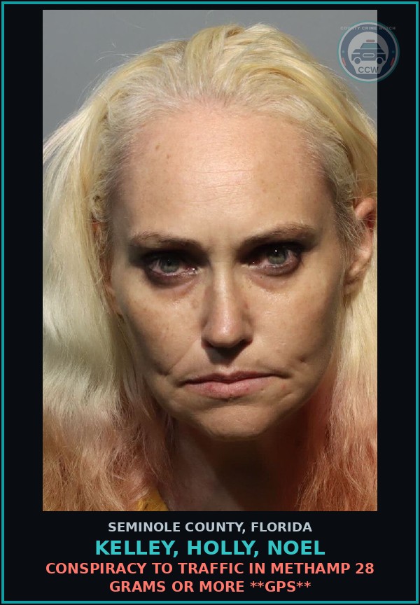 Booking mugshot of KELLEY, HOLLY, NOEL in Seminole County
