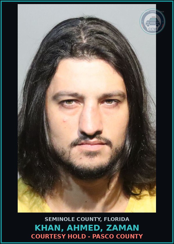 Booking mugshot of KHAN, AHMED, ZAMAN in Seminole County