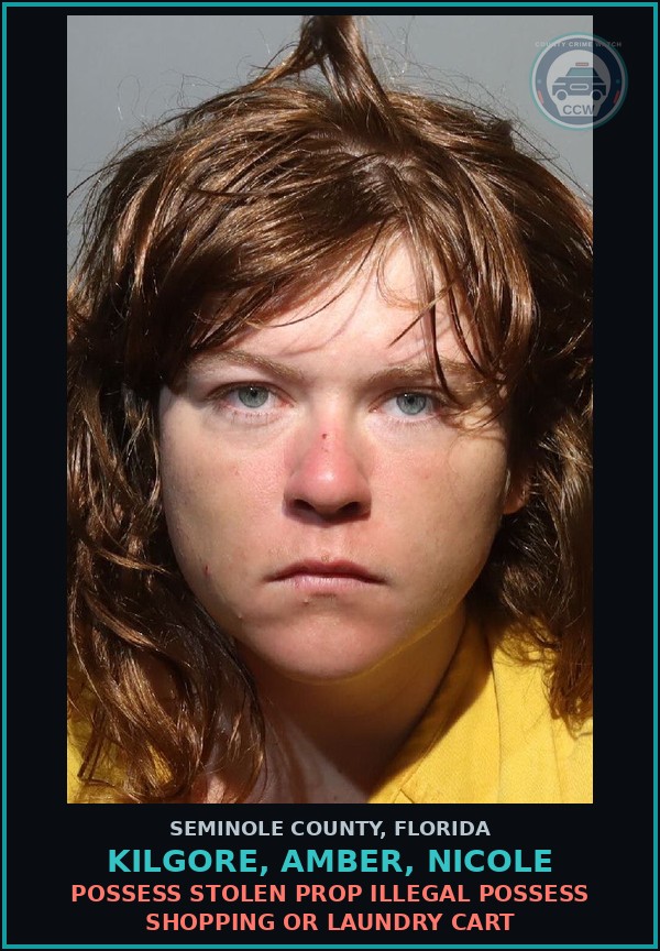 Booking mugshot of KILGORE, AMBER, NICOLE in Seminole County