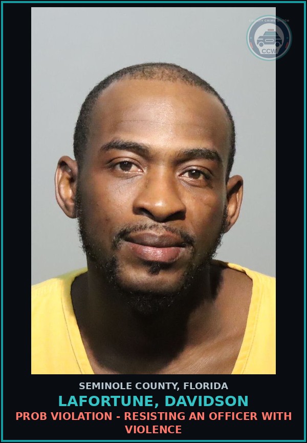Booking mugshot of LAFORTUNE, DAVIDSON in Seminole County