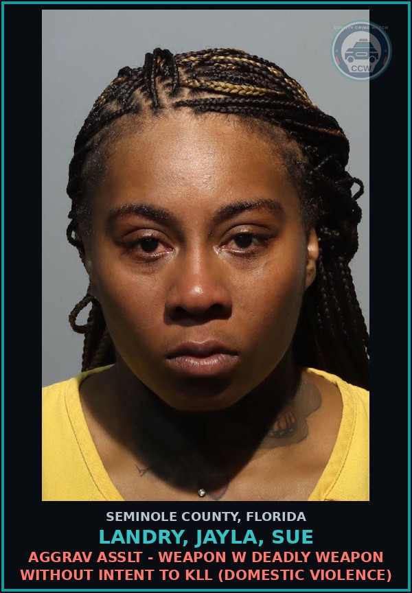 Booking mugshot of LANDRY, JAYLA, SUE in Seminole County