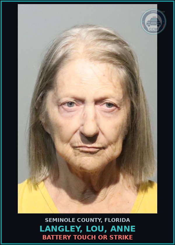Booking mugshot of LANGLEY, LOU, ANNE in Seminole County