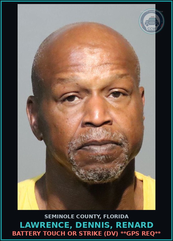 Booking mugshot of LAWRENCE, DENNIS, RENARD in Seminole County