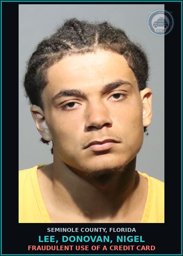 Booking mugshot of LEE, DONOVAN, NIGEL in Seminole County
