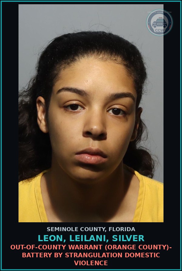 Booking mugshot of LEON, LEILANI, SILVER in Seminole County