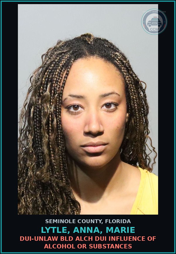 Booking mugshot of LYTLE, ANNA, MARIE in Seminole County