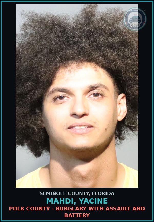 Booking mugshot of MAHDI, YACINE in Seminole County