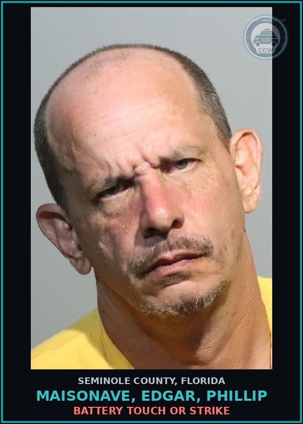 Booking mugshot of MAISONAVE, EDGAR, PHILLIP in Seminole County