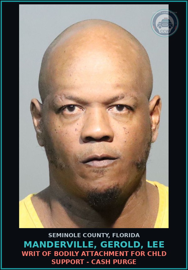 Booking mugshot of MANDERVILLE, GEROLD, LEE in Seminole County