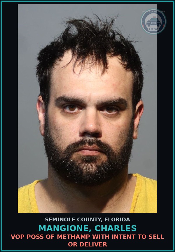 Booking mugshot of MANGIONE, CHARLES in Seminole County