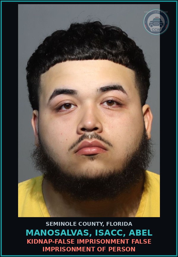 Booking mugshot of MANOSALVAS, ISACC, ABEL in Seminole County