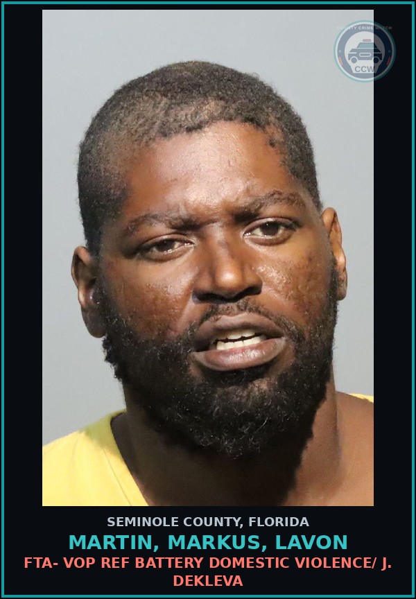 Booking mugshot of MARTIN, MARKUS, LAVON in Seminole County