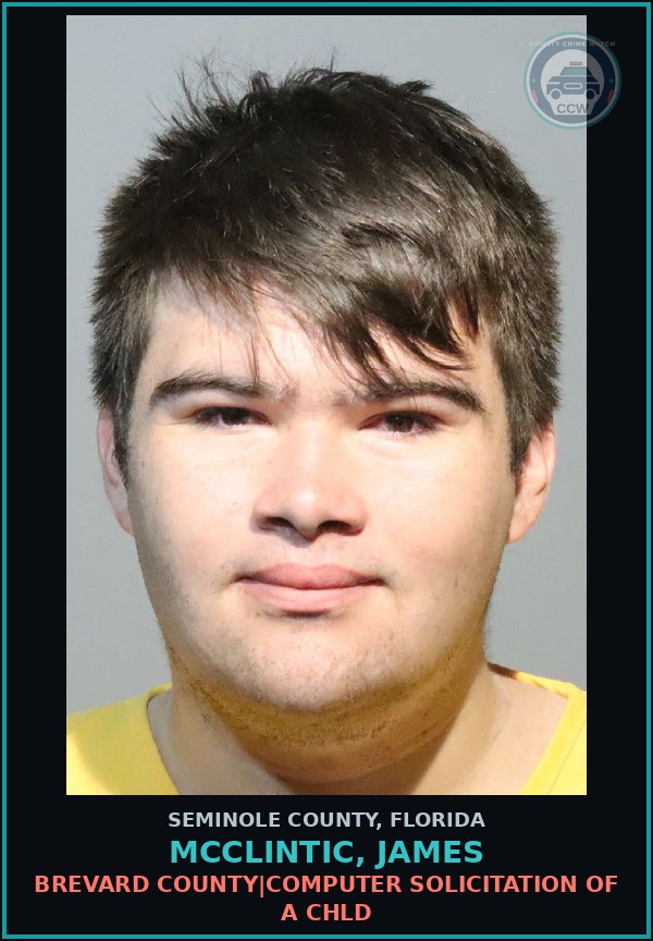 Booking mugshot of MCCLINTIC, JAMES in Seminole County