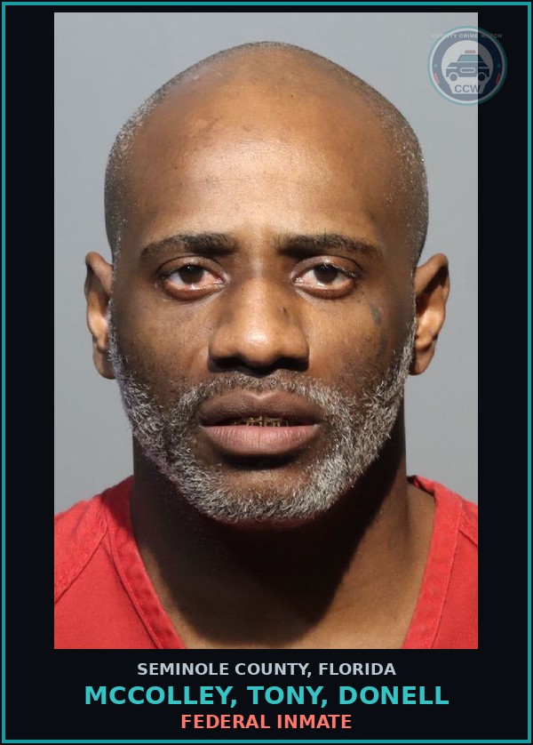 Booking mugshot of MCCOLLEY, TONY, DONELL in Seminole County