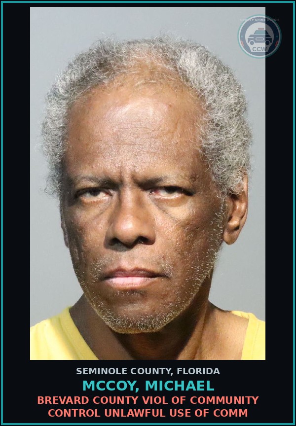 Booking mugshot of MCCOY, MICHAEL in Seminole County