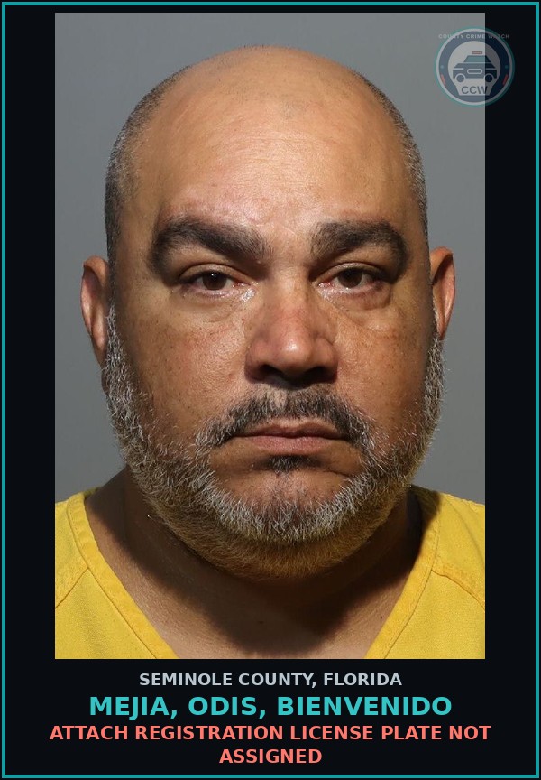 Booking mugshot of MEJIA, ODIS, BIENVENIDO in Seminole County