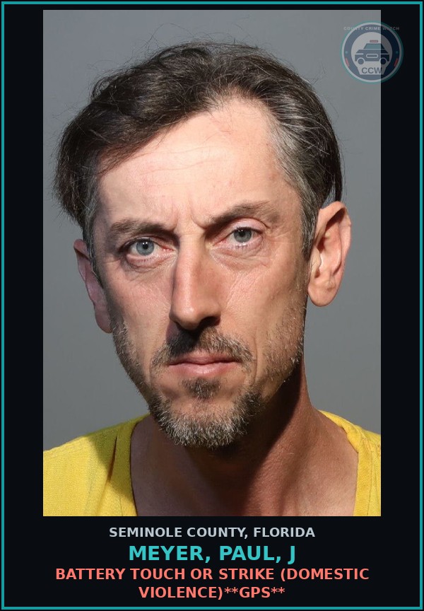 Booking mugshot of MEYER, PAUL, J in Seminole County