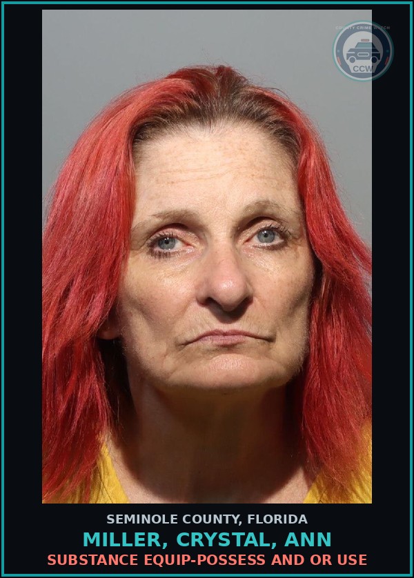 Booking mugshot of MILLER, CRYSTAL, ANN in Seminole County