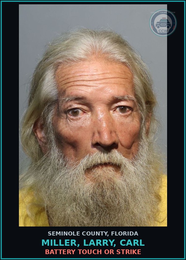 Booking mugshot of MILLER, LARRY, CARL in Seminole County