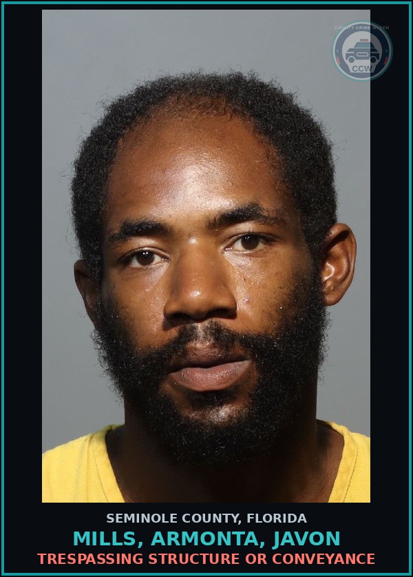 Booking mugshot of MILLS, ARMONTA, JAVON in Seminole County