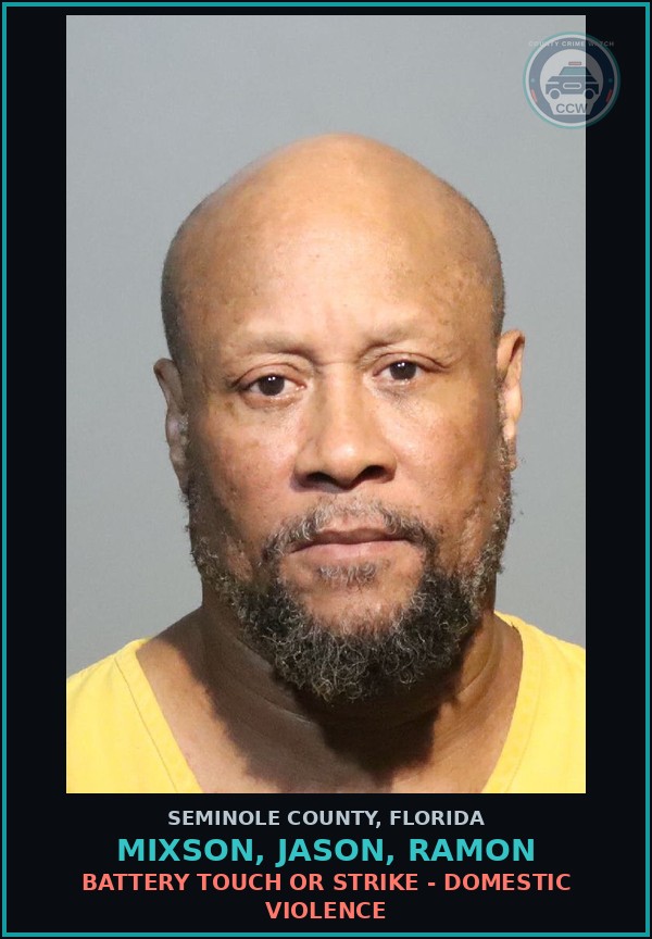Booking mugshot of MIXSON, JASON, RAMON in Seminole County