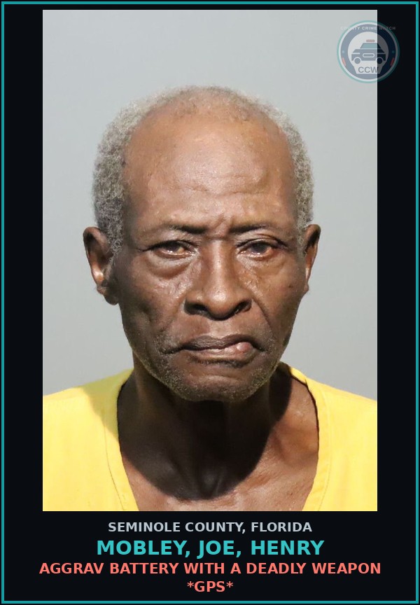 Booking mugshot of MOBLEY, JOE, HENRY in Seminole County