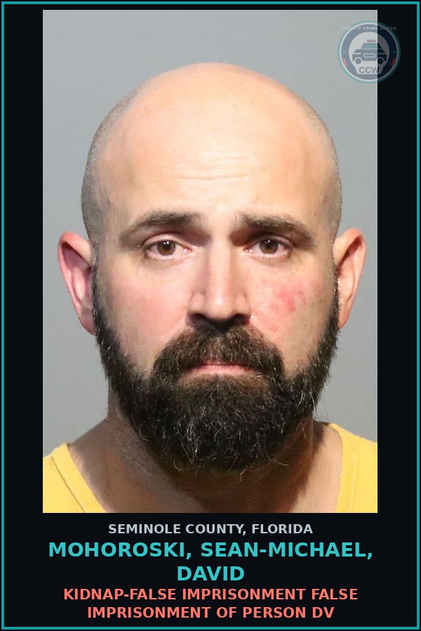 Booking mugshot of MOHOROSKI, SEAN-MICHAEL, DAVID in Seminole County