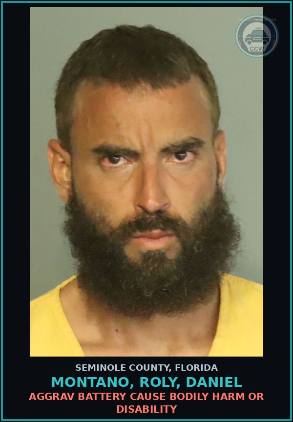 Booking mugshot of MONTANO, ROLY, DANIEL in Seminole County