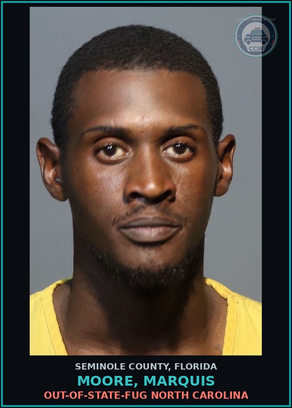 Booking mugshot of MOORE, MARQUIS in Seminole County