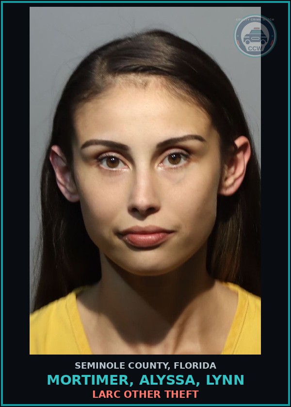 Booking mugshot of MORTIMER, ALYSSA, LYNN in Seminole County