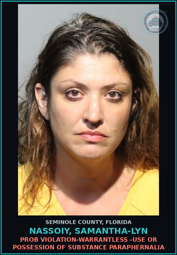 Booking mugshot of NASSOIY, SAMANTHA-LYN in Seminole County