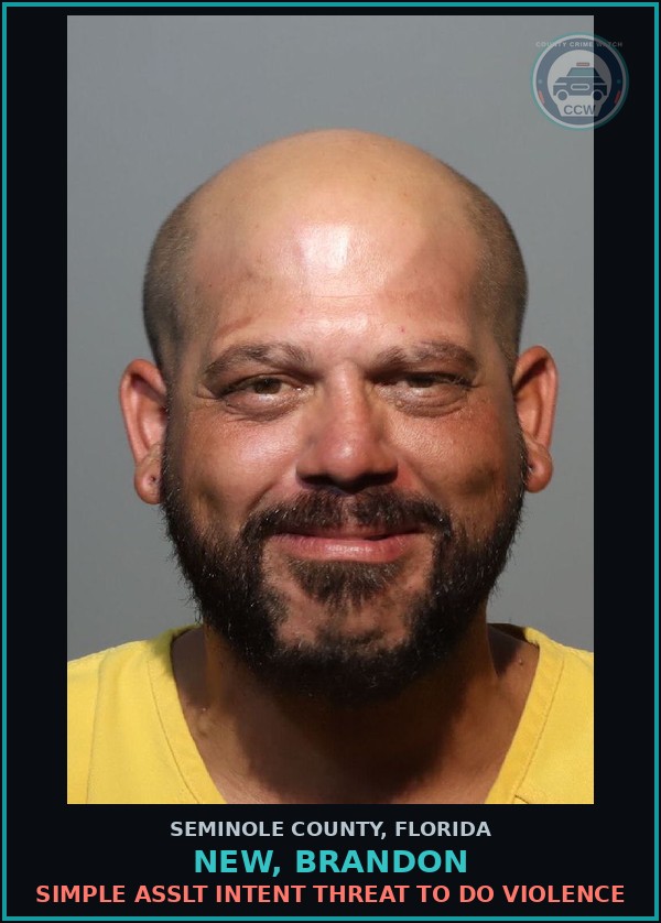 Booking mugshot of NEW, BRANDON in Seminole County
