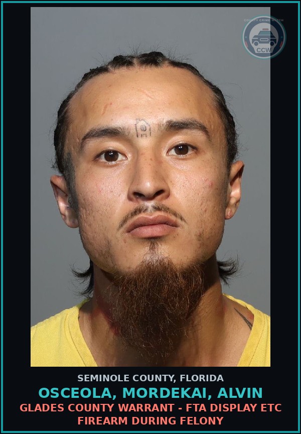Booking mugshot of OSCEOLA, MORDEKAI, ALVIN in Seminole County
