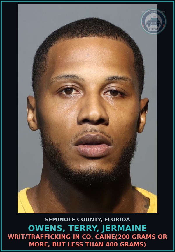 Booking mugshot of OWENS, TERRY, JERMAINE in Seminole County