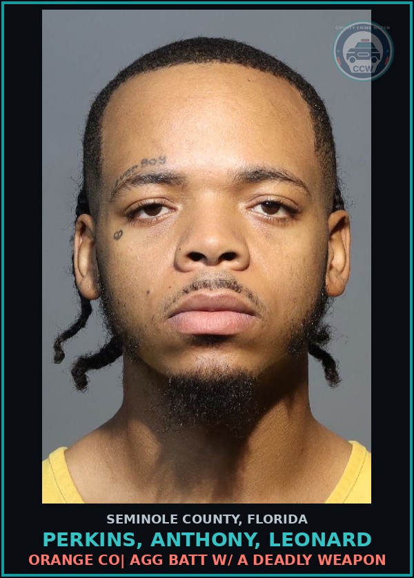 Booking mugshot of PERKINS, ANTHONY, LEONARD in Seminole County