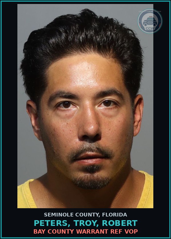 Booking mugshot of PETERS, TROY, ROBERT in Seminole County